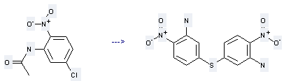 Acetamide, N-(5-chloro-2-nitrophenyl)- can be used to produce 3,3'-diamino-4,4'-dinitrodiphenyl sulfide by heating